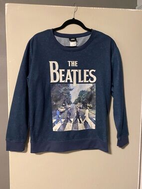 The Beatles Navy Blue Graphic Crewneck Sweatshirt